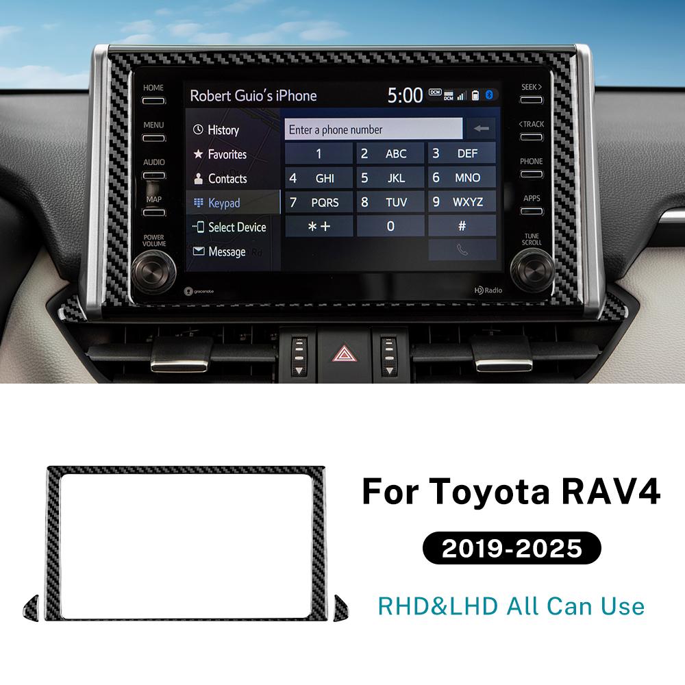 

For Toyota RAV4 XA50 2019 2020 2021 2022 2023 2024 2025 Real Soft Carbon Fiber Sticker LHD RHD Car Center Navigation Screen Trim