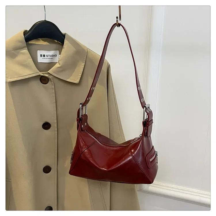 

Высококачественная сумка через плечо из полиуретана с застежкой-молнией и однотонными модными сумками, мягкая универсальная женская сумка через плечо