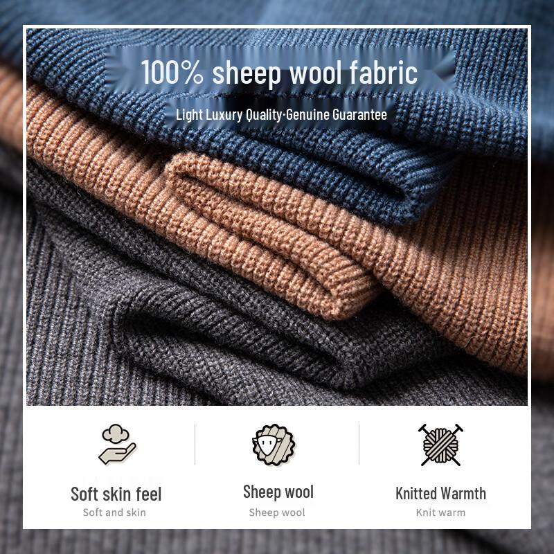 

MONTAGUT Men s 100% Wool Faux Two-Piece Knit Sweater 2XL