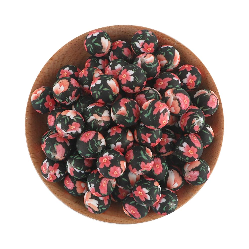 5Pcs 15mm Round Leopard Silicone Printed Beads For Jewelry Making DIY Keychain Necklace Bracelet Jewelry Accessories