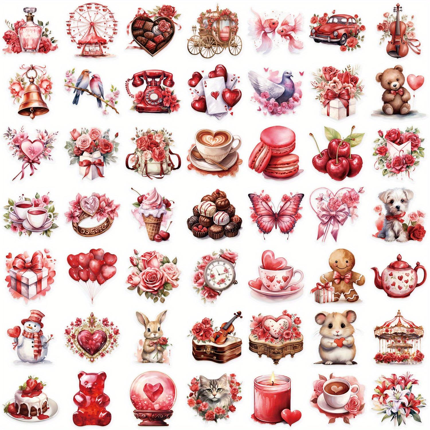 

Transparent Cartoon Confession Gift Sticker Pack Waterproof Transparent PET Bookkeeping Material Decor Guitar Notebook As Picture