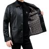 Herbst und Winter Neue Mittelgrüne Leder Herrenjacke Mittellang Revers Papa-Kleidung Business Casual Frühling und Herbst Jacke