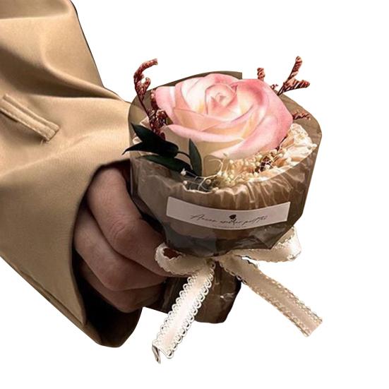 1/2Pcs Mini Fake Rose Bouquet Handcrafted Artificial Sunflower Floral Decoration Valentine's Day Anniversary Birthday Romantic Gift for Women Wife