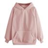 Women's Fashion Casual Solid Color Hooded Loose Fleece-Lined Thick Long Sleeve Sweatshirt