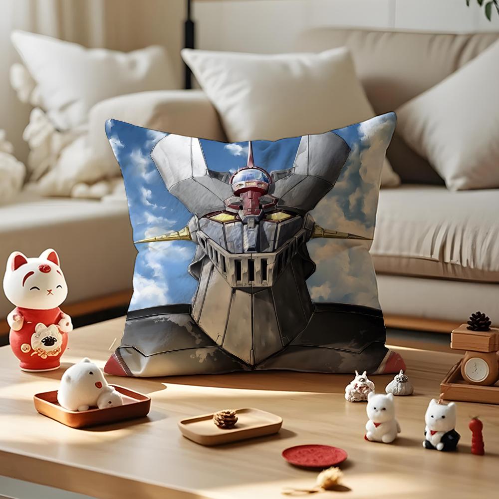M-Mazinger Z Cushion Cover Silky Short Plush With Invisible Zipper Dustproof Sofa Pillow Cover For Home Decor