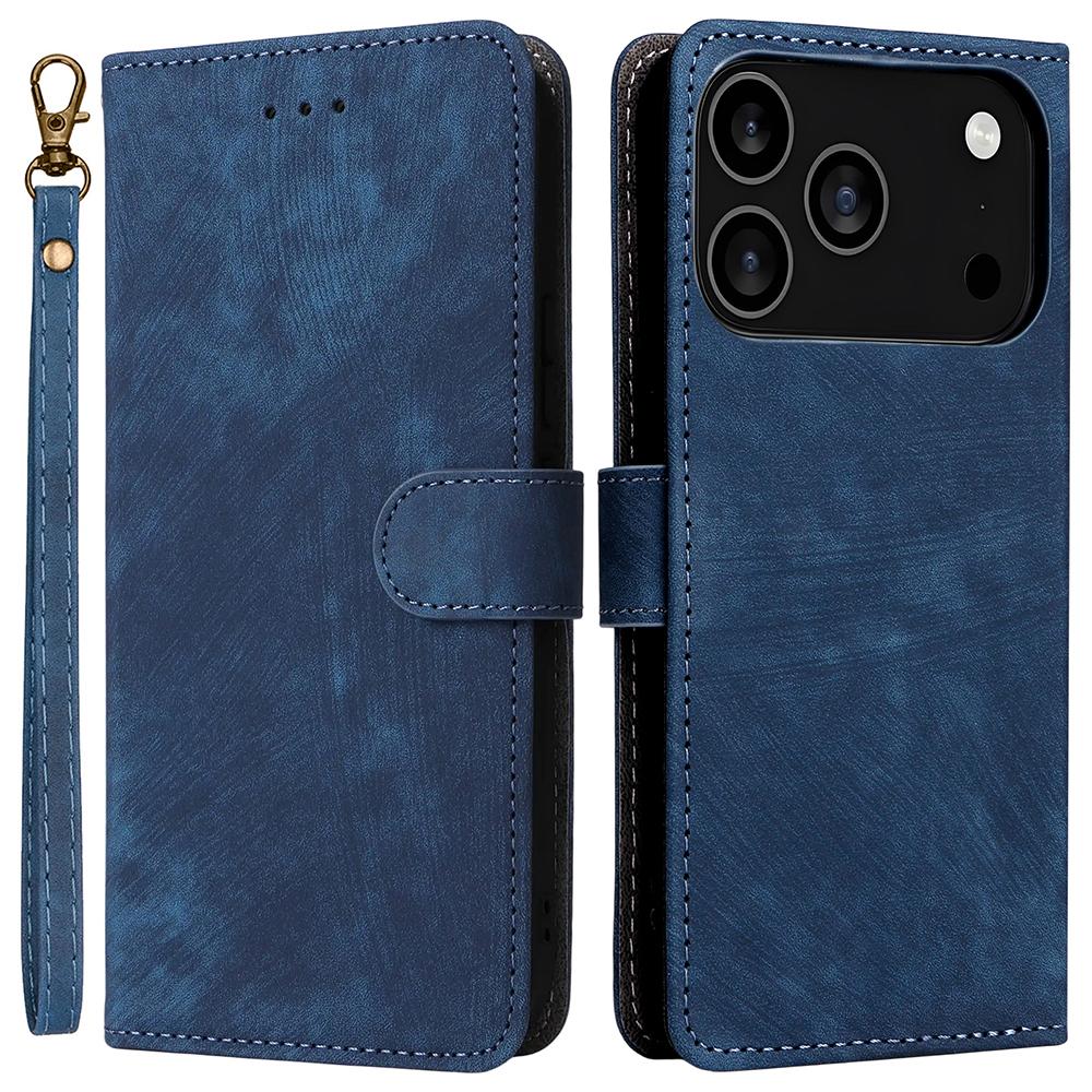 For iPhone 17 Pro Max Case Wallet RFID Blocking PU Leather Phone Cover Stand with Strap