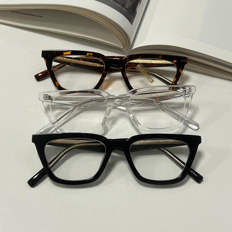 

Women s work look horn-rimmed minimalist glasses G1520_Leopard