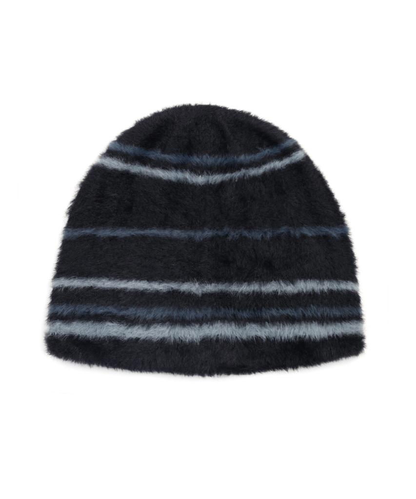 XTONZ Xta095 Striped Soft Hairy Beanie (Black)
