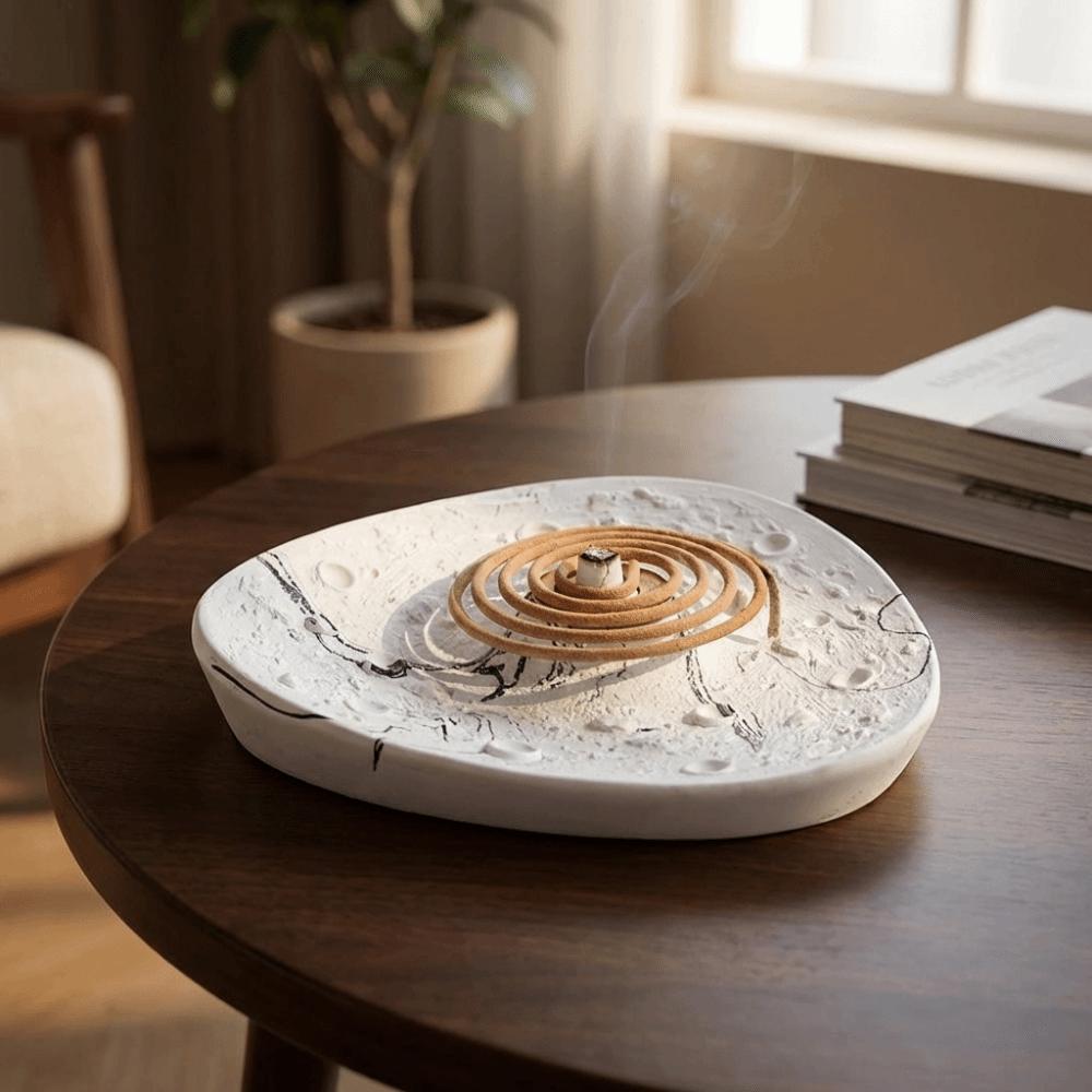 Handmade Mosquito Coil Holder Sturdy Simple Mosquito Coil Tray Round/Triangle Decorative Mosquito Incense Holder Camping