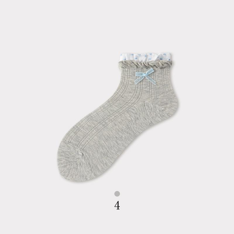 5Pairs Women's Socks Sweet Style Cute Lace Trim Short Socks Summer Thin Short Tube Ballet JK Style Socks