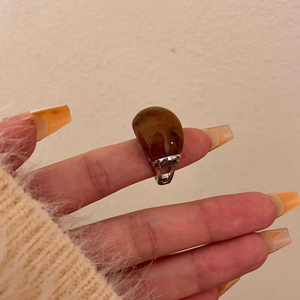 

Корейский стиль Геометрическое открытое кольцо Ювелирные аксессуары Широкая пряжка для пальца Милое металлическое кольцо Подарок кофейный