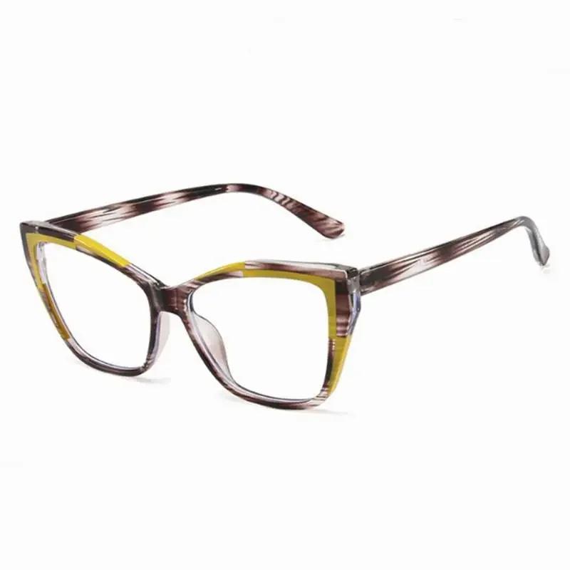 Cat Eye Anti Blue Light Computer Plano Reading Glasses New Optical Eyeglasses Frames for Women Fashion Retro Luxury Eyewear