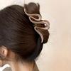 1Pc Matte Wavy Hairpin, Retro Style, Solid Color Shark Clip, Easy To Bind and Style