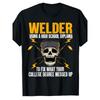 European Sizes Men' & Women' Welder Tool Print T-Shirt - Symbols & Quotes, Workwear Gift for Welders, Casual Summer Tee