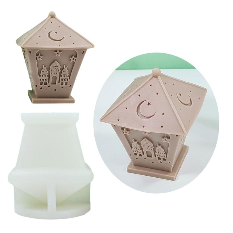 Ramadans Resins Molds 3D Castle Silicone Moulds Handmade Candle Molds DIY Castings Molds for Eid Home Decorations