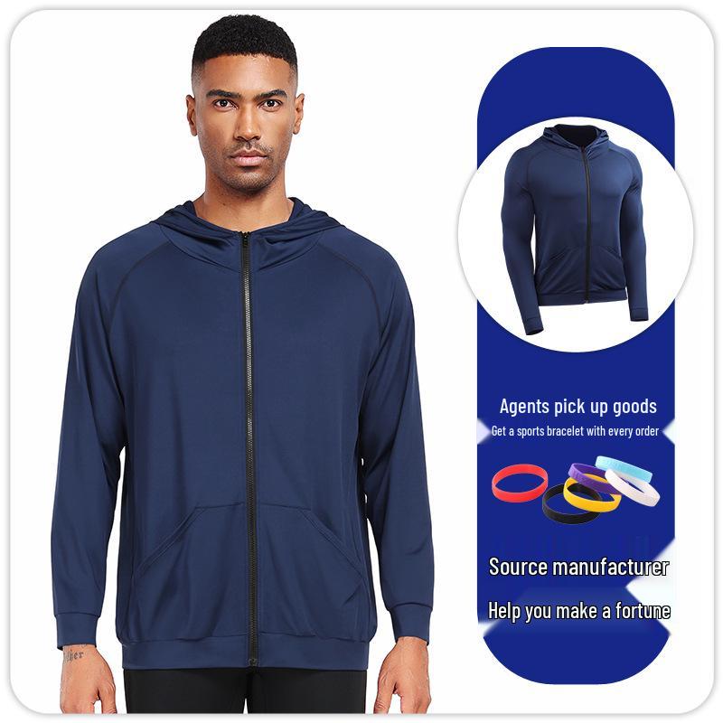 Men's Quick-Dry Sports Hoodie Jacket for Basketball, Running, Fitness - B5901