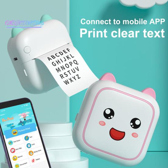 Studentská inkoustová kapesní tiskárna Bluetooth připojení – tiskárna účtenek s rozlišením 200 DPI pro počítač Android, přenosná termální tiskárna