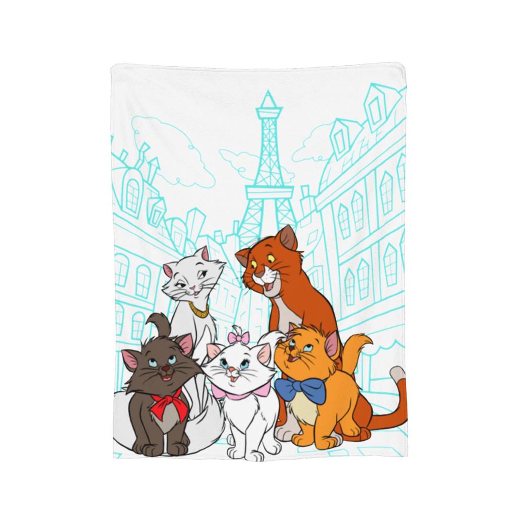Aristocats Cats Family Cartoon Blanket Fleece Summer Portable Warm Throw Blankets for Bedding Couch Bedspreads