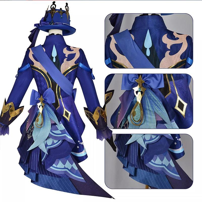 The original god cos clothing fu Carlos Fontaine black and white Funina water god cosplay clothing animation elegant wind