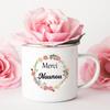 Merci Nounou Printed Mugs Creative Coffee Tea Cups Drink Water Milk Cup Enamel Mug School Home Handle Drinkware Gifts for Nounou