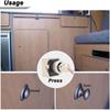 2x Chrome Push Button Szuflada Szafka Drzwi Zatrzask Gałka Zamki Szafki Bezpieczeństwo Blokada Ochrona Catch Lock Caravan RV Samochód kempingowy