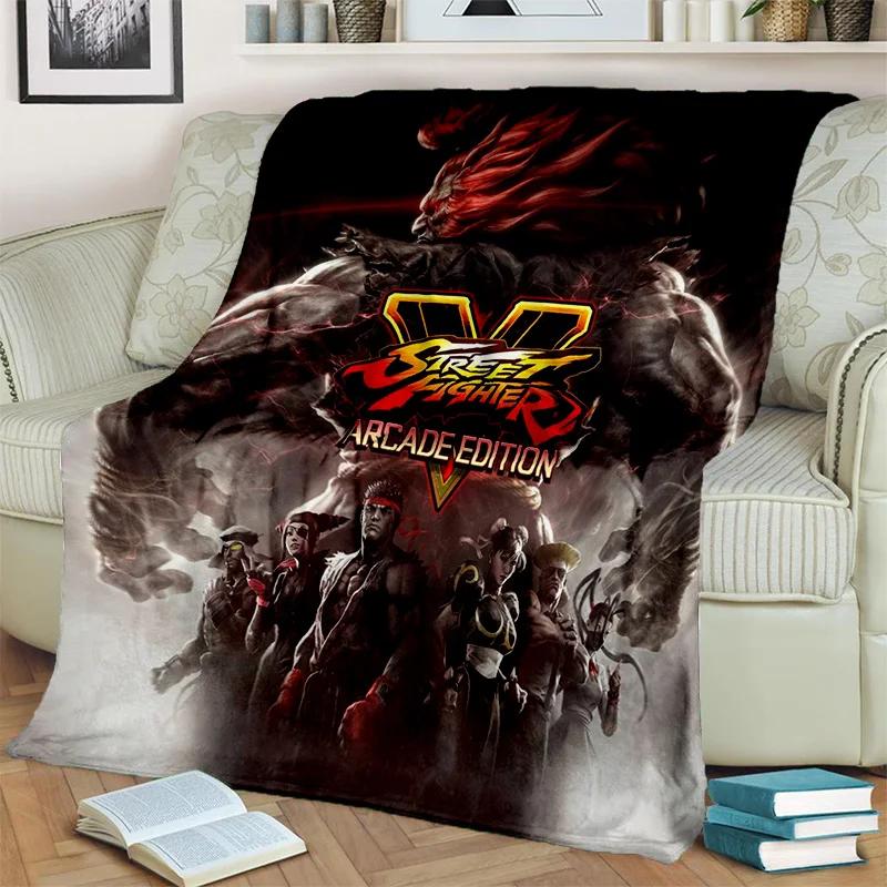 Street Fighter Retro Game SF Gamer Deken, Zachte Plaid voor Huis Slaapkamer Bed Bank Picknick Reizen Kantoor Dekentje Kinderen