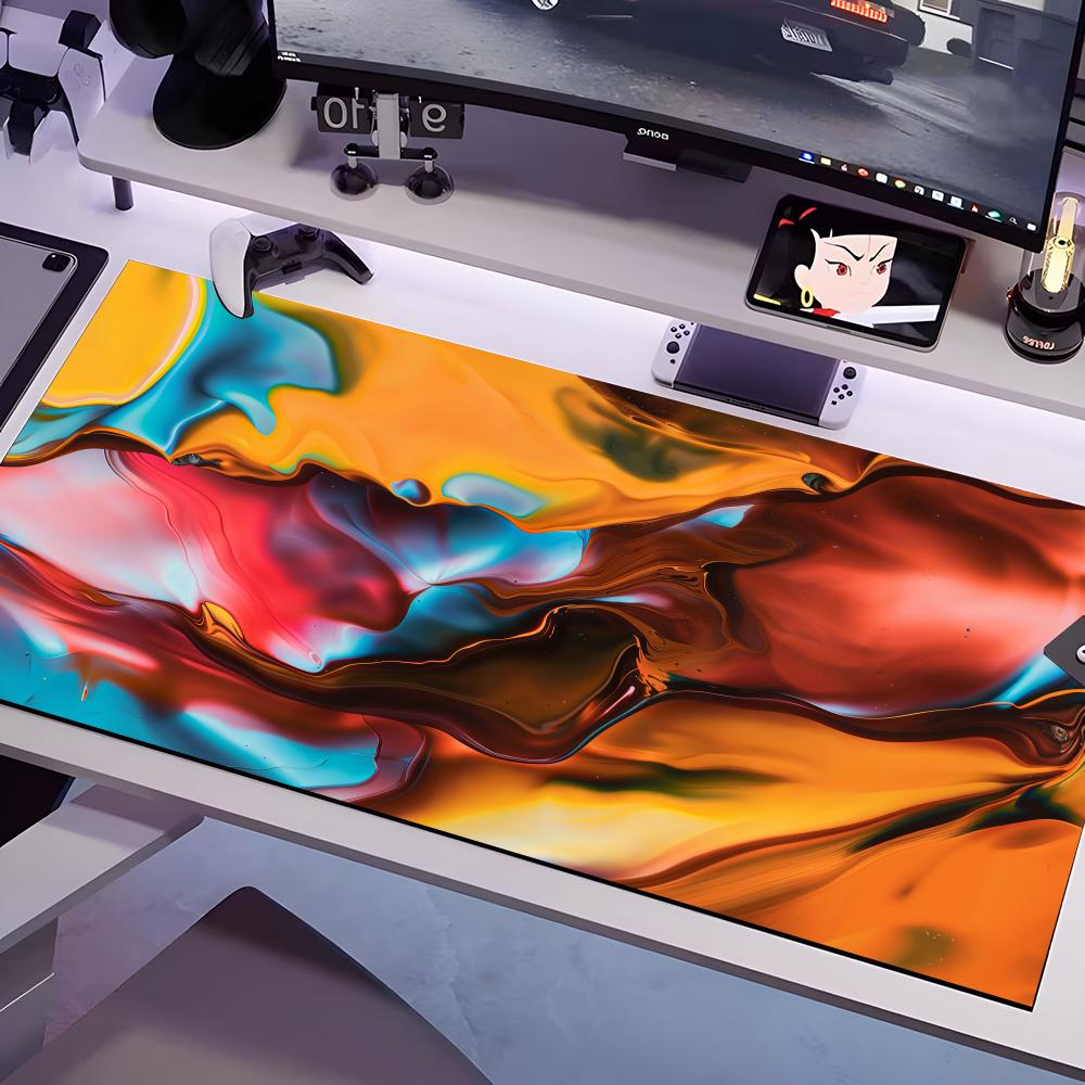 

Vibrant Fluid Art Mouse Pad Multiple Sizes Large Square Computer Office Game Table Mats Rubber Anti-slip Mousepads 600x300x2mm