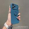Applicable to Apple 11promax mobile phone case solid color liquid silicone ring holder iPhone11 protective case