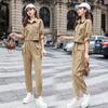 Spring and Autumn Workwear Two-piece Set Suit Streetwear Tracksuit Cargo Coat Casual Pants 2 Piece Sets Women's Outfits