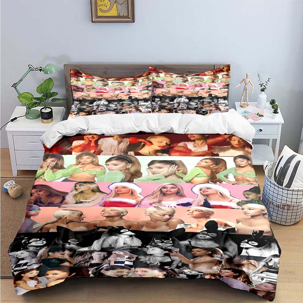 Comforter Fashion Pop Singer A-Ariana G-Grande Print Bedding Sets Bed Supplies Set Bed Comforter Set Bedding Set Luxury Gift