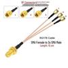 Triple SMA Male To Single SMA Female WiFi Antenna Extension Cable (RG178) Jumper Adapter