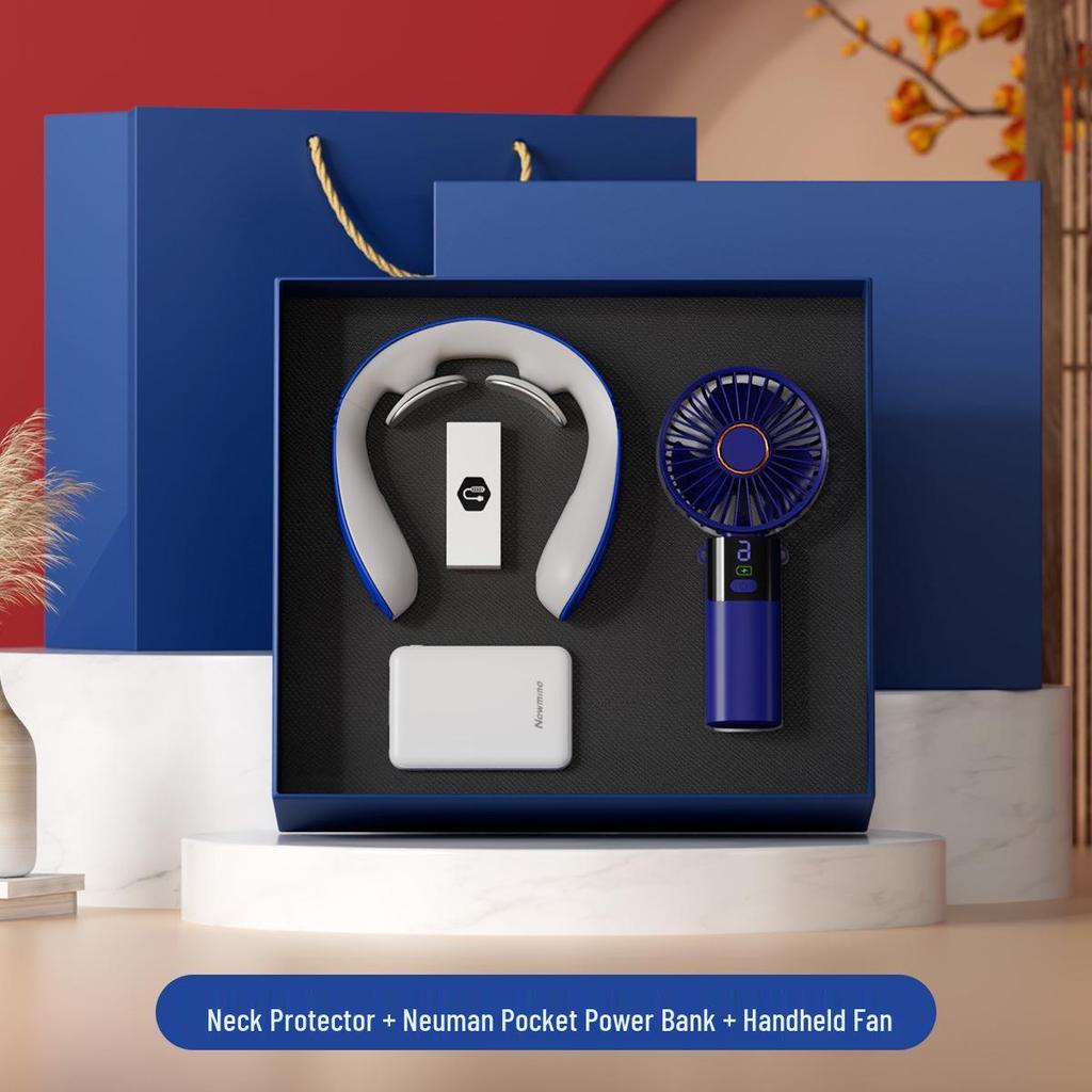Digital Display Coffee Cup & Handheld Fan Business Gift Set for Leaders & Colleagues - Customizable with Logo