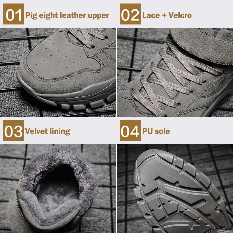 Fashion Fashion Cotton Shoes Men High Top Boots Ins Sneakers for Man Fur Plush Super Warm Men's Casual Shoes Plus Velvet Men Shoes