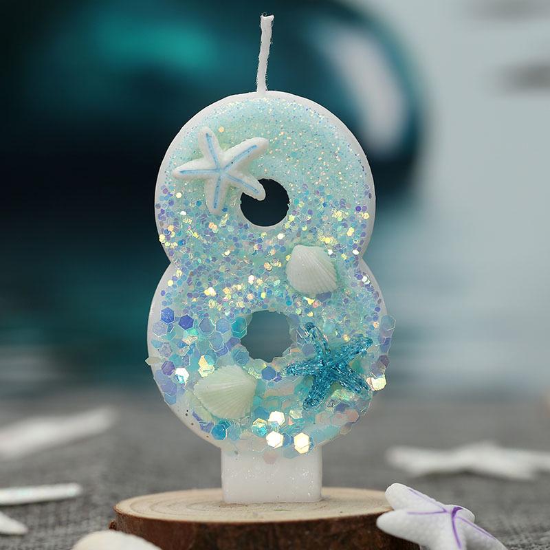

Luminous Ocean Beach Starfish Birthday Cake Decoration 8 cm озеро синий