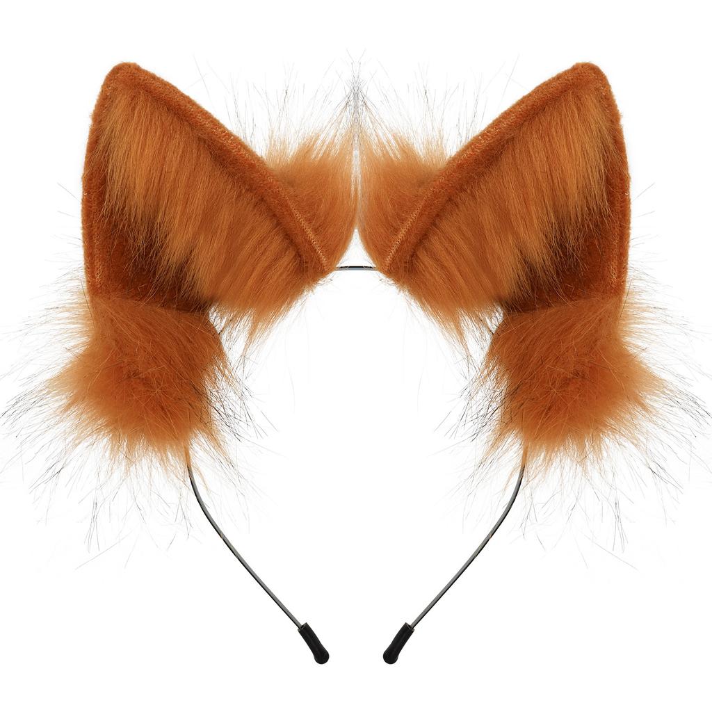 Plush Fox Animal Ear Headband Cute Cos Jackal Simulation Plush Prop Accessories Headband Headband