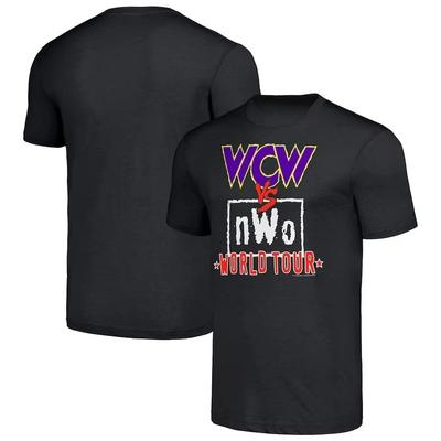 Alta Calidad Hip Hop Club Americano Manga Corta Hombre Algodón Cuello Redondo Homenaje Gris Jaspeado WCW Vs. Camiseta Tri-Blend Tour de la NWo