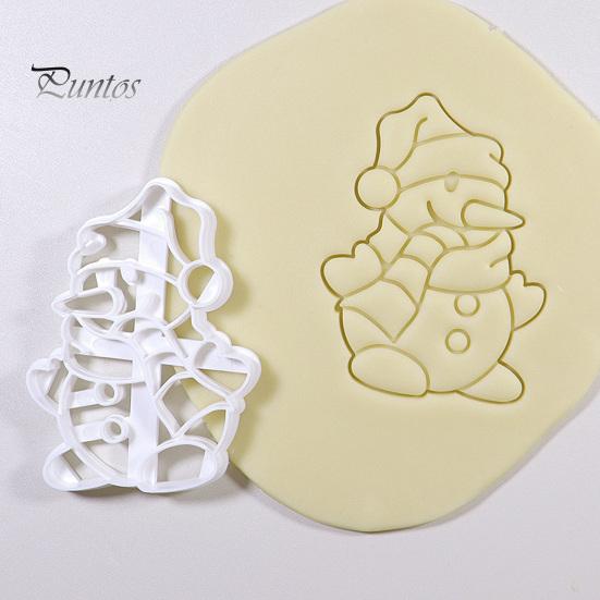 Snowman Shaped Cookie Mold Snowball Santa Claus Christmas Cutting Reusable Festive DIY Biscuit for Holiday Party Exquisite Workmanship