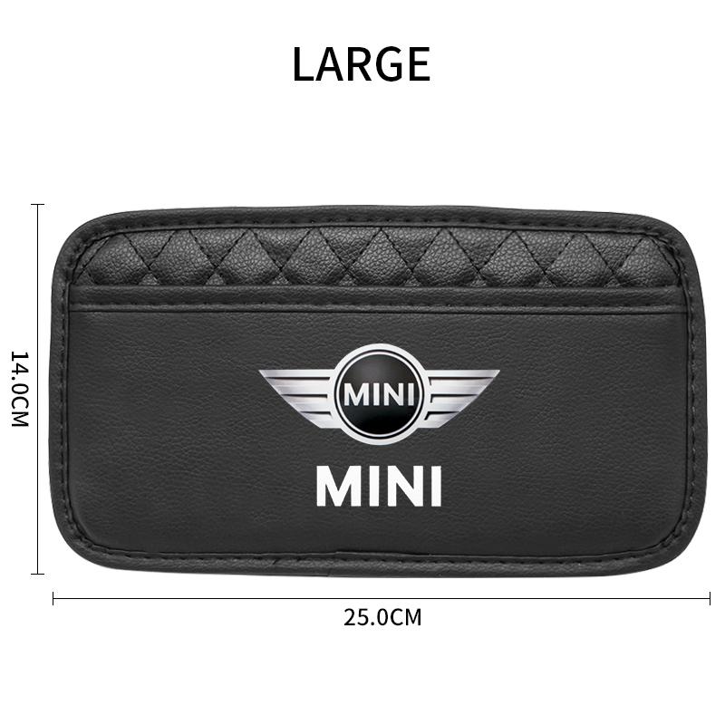 1Pcs Car Door Seat Leather Storage Bag For MINI Cooper JCW WORKS R55 R56 F55 F56 R57 R58 R59 R60 Organizer Bag Sticker Accessory
