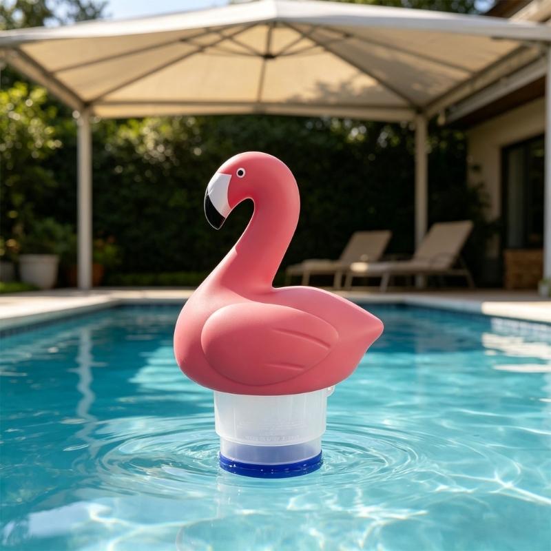 Dispositivo galleggiante per pastiglie di cloro per piscina, 3 unità, costruito in ABS resistente, per la manutenzione dell'acqua