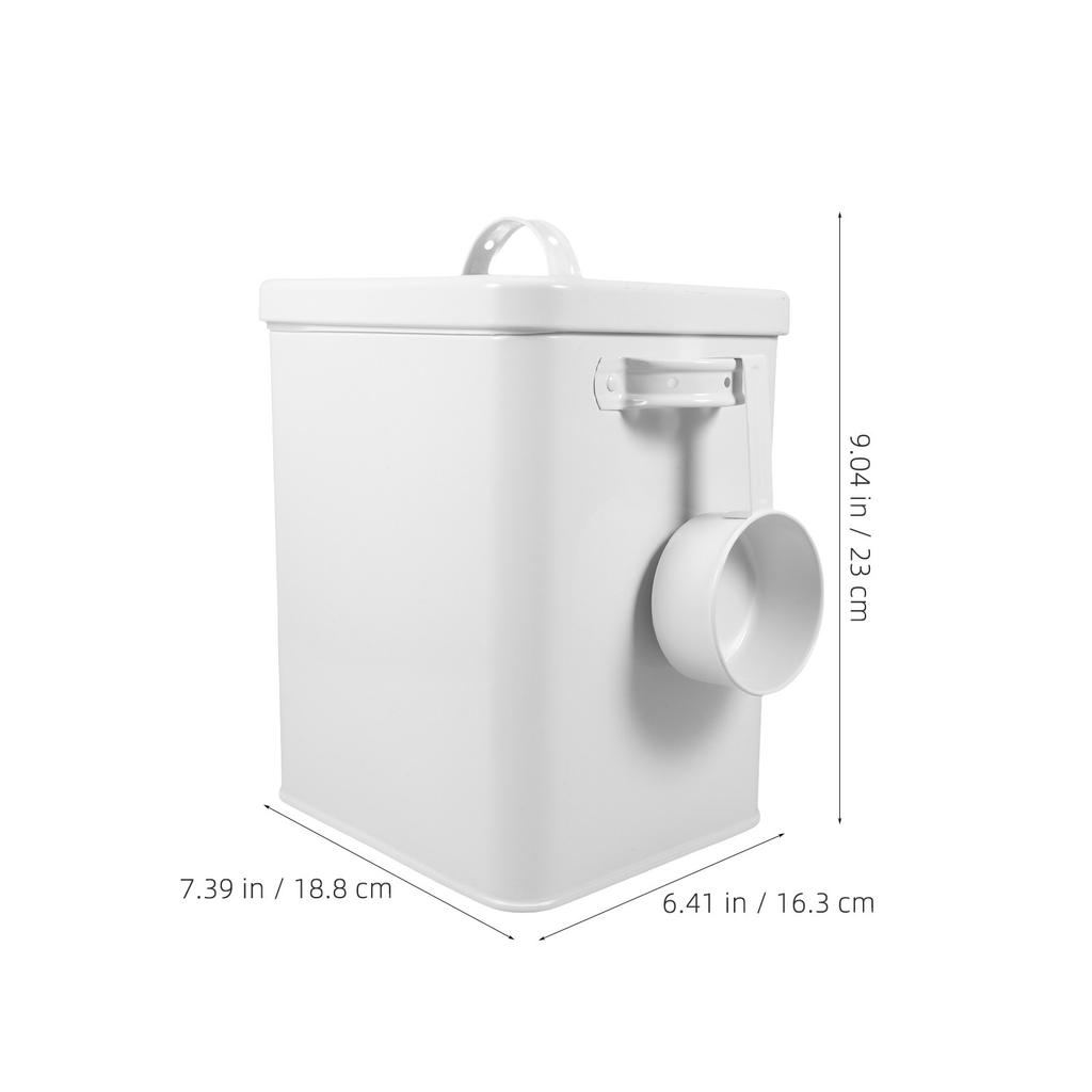 Storage Container Rice Flour Food Laundry Multifunction Airtight Metal Canister Kitchen Storage Bucket Spoon