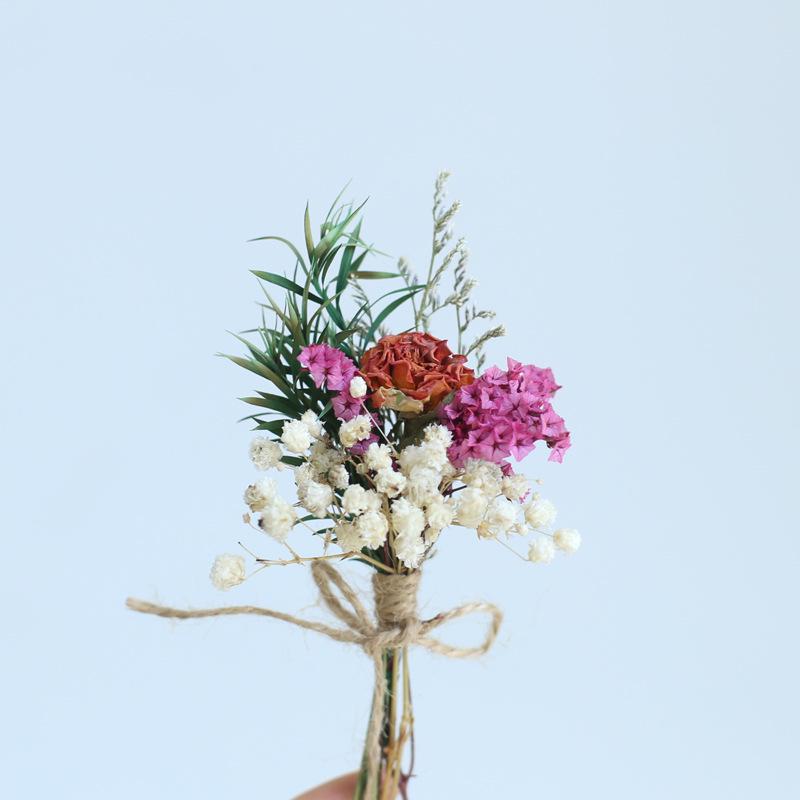 12cm Preserved Flower Boutonniere: Mini Bouquet for Bride, Bridesmaid, Wedding, Gift Box, Party Favor Decoration