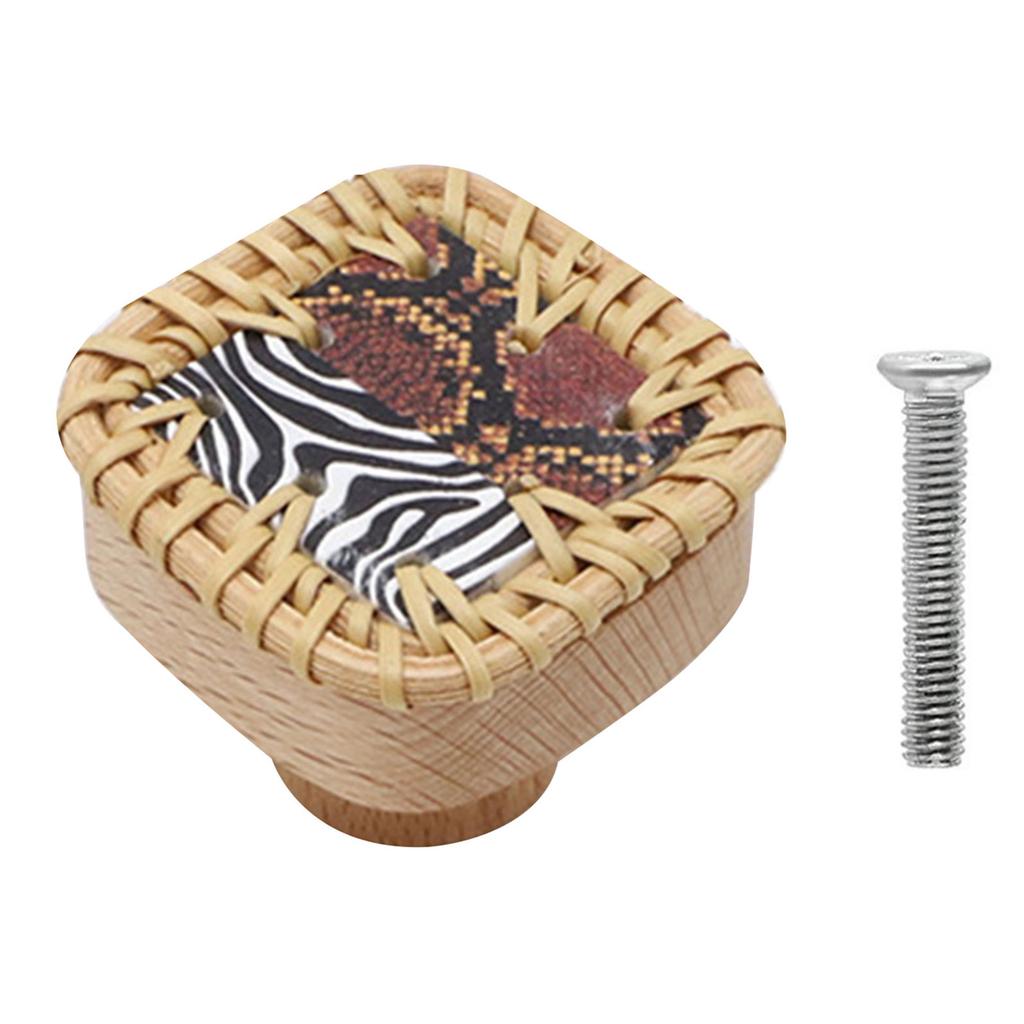 Handmade Cabinet Pulls Rattan Wooden Dressers Knob Vintage Drawer Door Pulls Handles Kitchen Bedroom Furniture Hardware