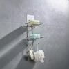 1Pc Stainless Steel Soap Rack Punch Free Nail Free Bathroom Single Layer Drain Wall Hanging Sucker Soap Box Light Luxury Shelf
