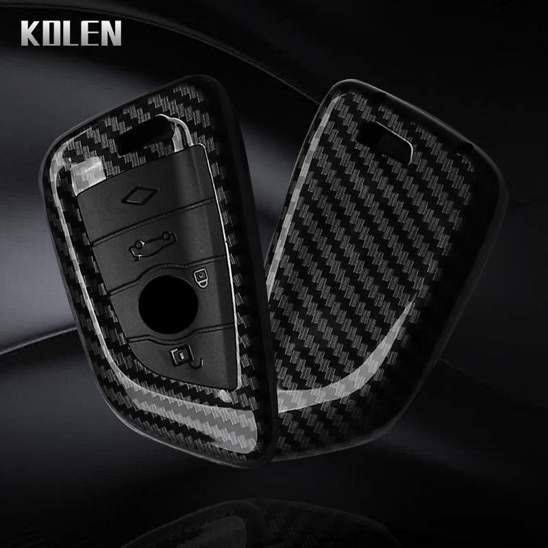 ABS Carbon Fiber Car Key Case Cover For BMW X1 X3 X5 X6 X7 1 3 5 6 7 Series G20 G30 G11 F15 F16 G01 G02 F48 Protected Shell Fob