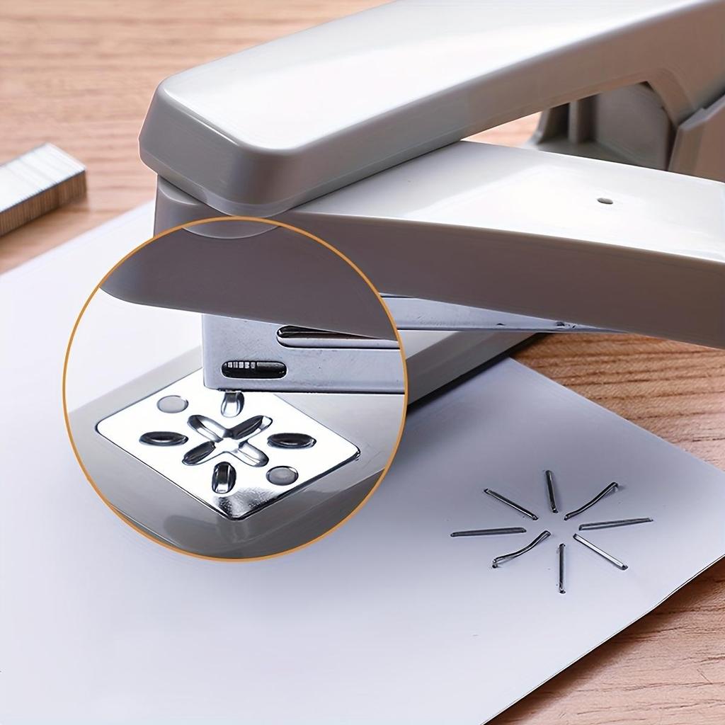 1pc Multi-functional 360-degree Rotating Labor-saving Stapler White Business Office Supplies - Can Bind 25 Sheets Of Paper At A Time