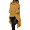 Felpa con cappuccio da donna in misto cotone tinta unita con orlo asimmetrico con coulisse Cappotto poncho allentato per felpa con cappuccio da donna