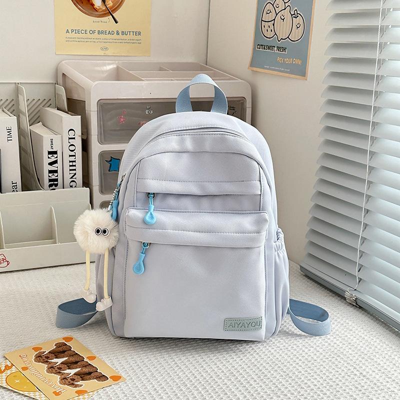 Spring New Simple Solid Color Small Backpack Elementary School Schoolbag Junior High School Commuting Outdoor Travel Backpack