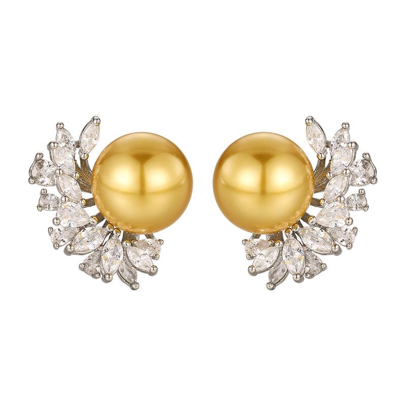 Jewelry Pearl Stud Earrings Asymmetrical Design Earrings Women'S Personality Dinner Wedding Accessories