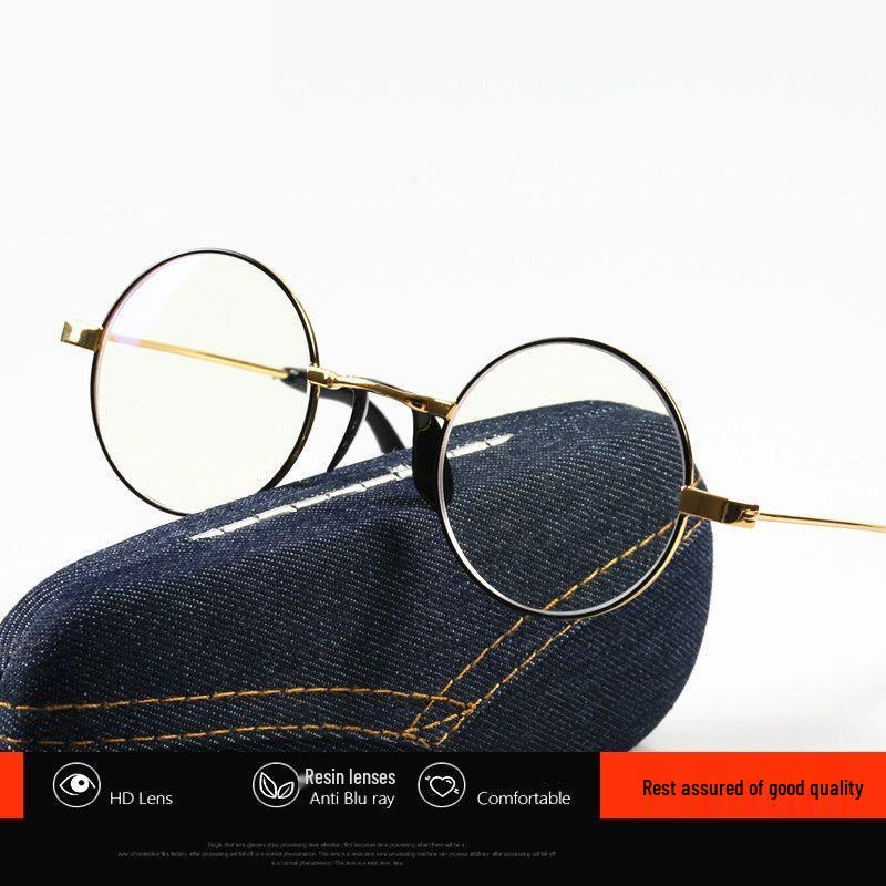 

Round Anti-Blue Light Reading Glasses - Retro Gold Frame for Men & Women (Style 3390) +2.0D