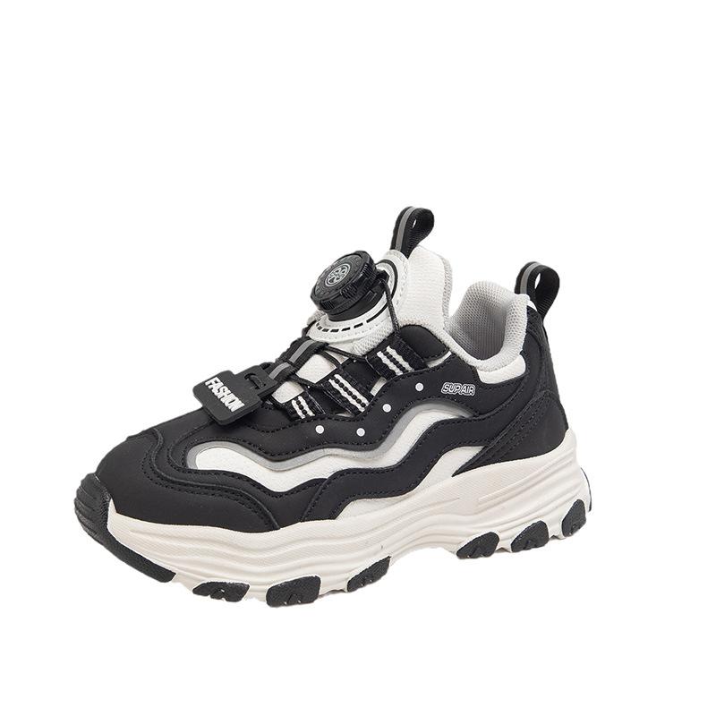 Fashion Spring and Autumn Sneakers Boys and Girls Daily Versatile Casual Shoes Teen Outdoor Running Shoes Rotating Button